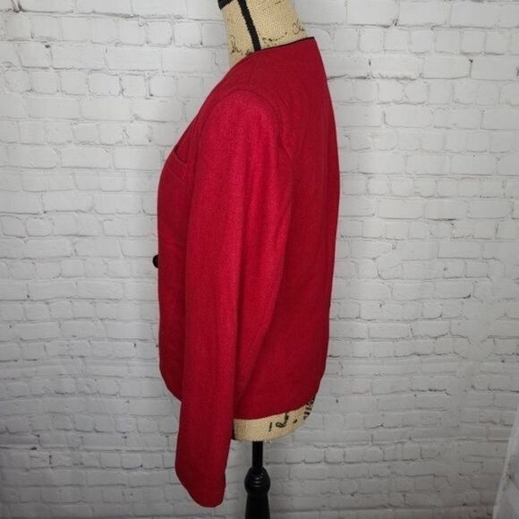 Vintage 90s Jordache Red Wool Jacket Blazer - Picture 5 of 15